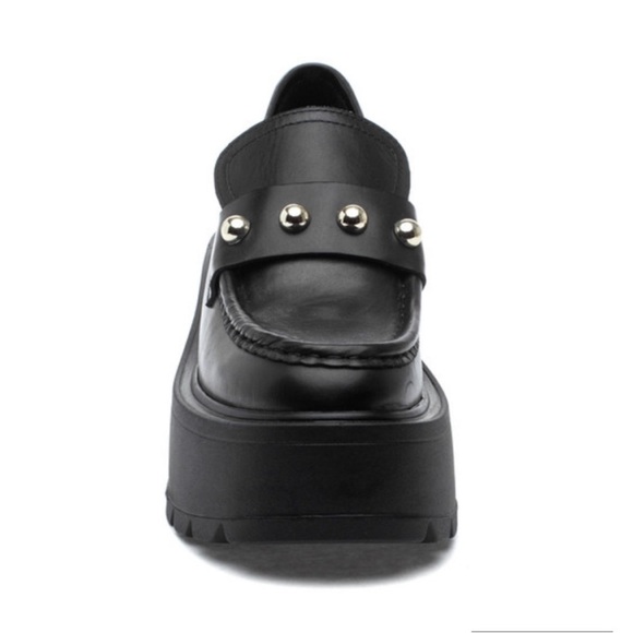 NWT J/SLIDES VICKY Black Leather Platform - Picture 4 of 16